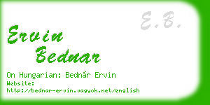 ervin bednar business card