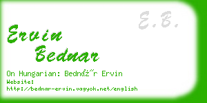 ervin bednar business card